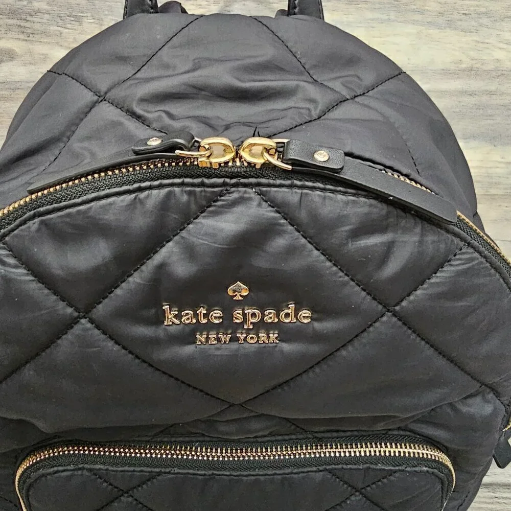 Kate Spade Watson Lane Quilted Hartley Black Backpack Bag COA